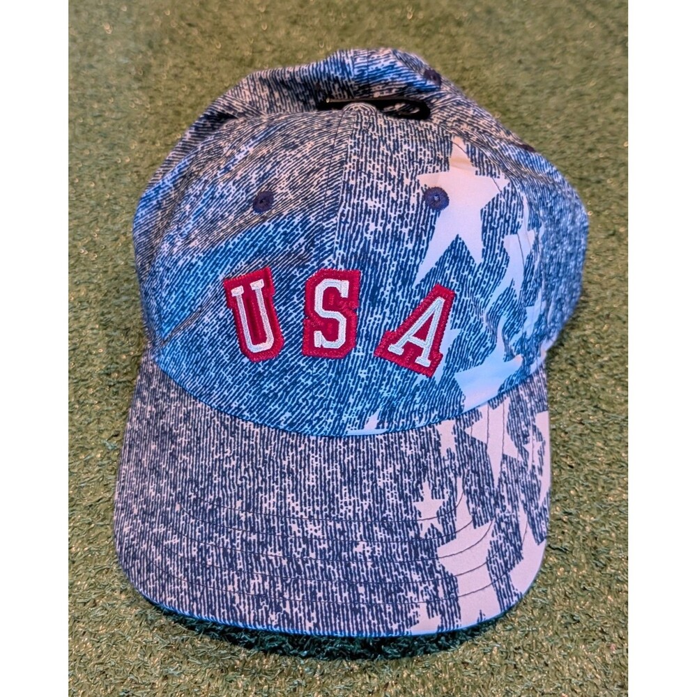 MENS ADIDAS USA DENIM GRAPHIC CAP KF3761 WHITE/DARK BLUE/RED NEW-SIZE OSFM